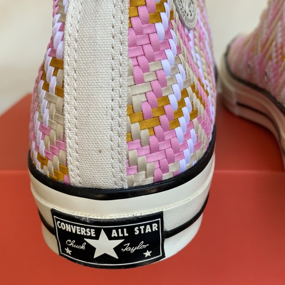 Converse High Top; Pink/White/Gold Woven Pattern; Never Worn; Women 11 true fit - Picture 12 of 16